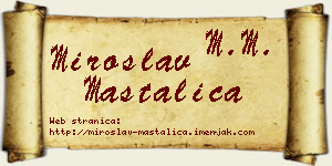 Miroslav Mastalica vizit kartica